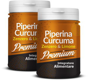 Piperina e Curcuma Zenzero e Limone Premium confezione